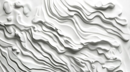 Abstract White Wave Design with 3d Relief