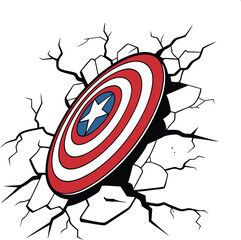 Captain America Shield Wall Crash Decal
