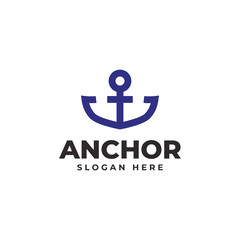 Anchor icon. Anchor marine icon. Simple nautical anchor logo design.