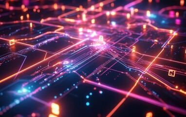 Fototapeta premium Bright Christmas stars glow in a magical night, celebrating fractal light explosions and colorful holiday firework designs