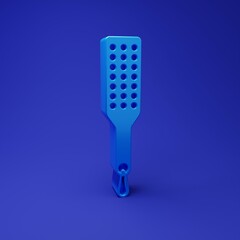 Blue Spanking paddle icon isolated on blue background. Fetish accessory. Sex toy for adult....
