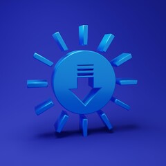 Blue Sunset icon isolated on blue background. Minimalism concept. 3D render illustration