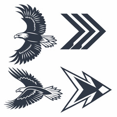 Majestic eagles soaring arrows pointing forward