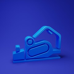Blue Electric planer tool icon isolated on blue background. Minimalism concept. 3D render illustration