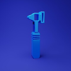 Blue Medical otoscope tool icon isolated on blue background. Medical instrument. Minimalism concept. 3D render illustration