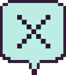 Obraz premium Pixel Cross Mark Button