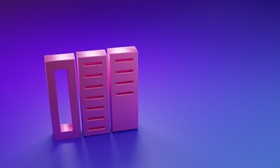 Pink Brochure template layout icon isolated on purple-blue background. Corporate business annual report, catalog, magazine, flyer mockup. Minimalism concept. 3D render illustration