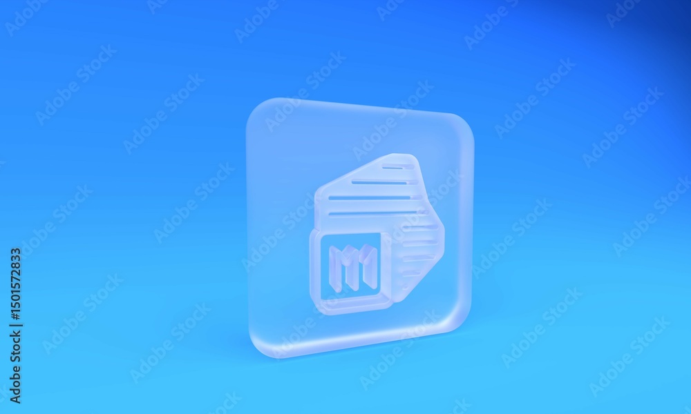 Aufkleber frosted glass processor icon isolated on blue background. cpu, central processing unit, microchip, m