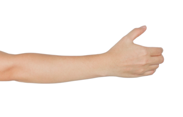 A human arm with a hand extended, fingers pointing upwards.