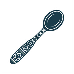 Celtic Knot Wooden Spoon Vector Illustration