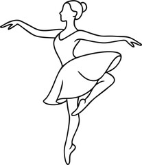 Elegant ballerina gracefully poised in arabesque