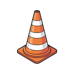Traffic safety cone illustration, Vector illustration 