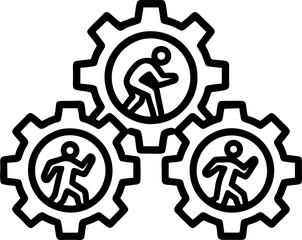 Interlocking cogs powering human motion