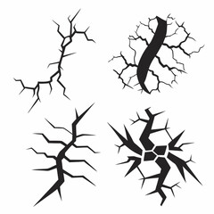 Abstract crack set ground texture design elements