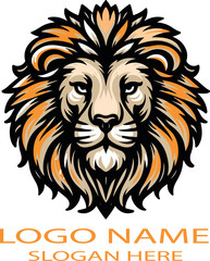 Obraz premium Lion face logo icon vector .