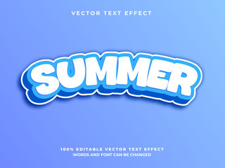 summer editable 3d vector eps text effect