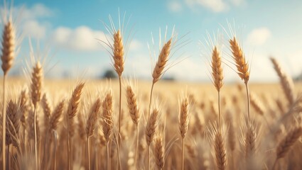Fototapeta premium golden wheat field and sunny day (2)