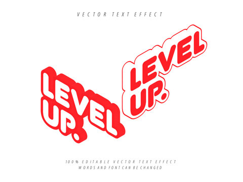 level up 3d editable vector eps text effect