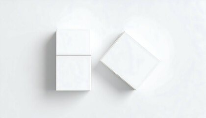 Two White Boxes on White Background