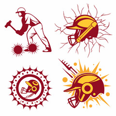 Professional sports helmet design elements, transparent background