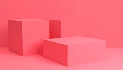 Obraz premium Pink Cubes Minimalist Product Display