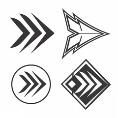 Professional arrow icons set isolated on white background