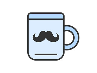 父の日の、プレゼント用マグカップ（線画カラー）のイラスト