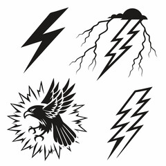 Black and white lightning bolt eagle designs