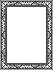 Obraz premium Vector black monochrome square stencil classic byzantine ornament. Rectangle, border, Ancient Greece, Eastern Roman Empire frame. Decoration of the Russian Orthodox Church 