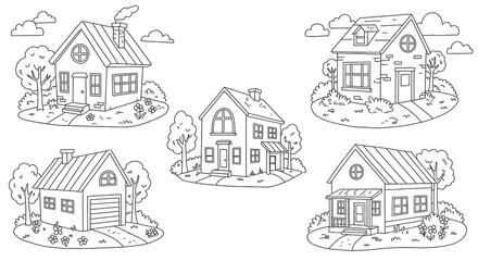 coloring book, house 
