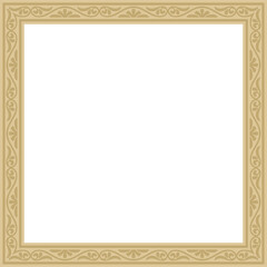 Obraz premium Vector golden square classic byzantine ornament. Rectangle, border, Ancient Greece, Eastern Roman Empire frame. Decoration of the Russian Orthodox Church 