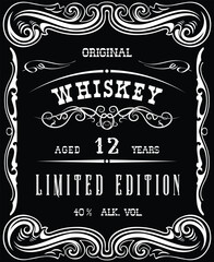 vector image of vintage whiskey bottle label