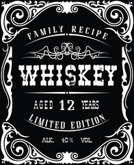 vector image of vintage whiskey bottle label