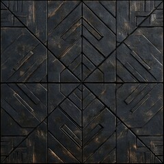 Dark Geometric Abstract Tile Pattern Texture