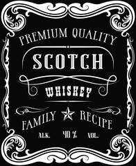 vector image of vintage scotch bottle label
