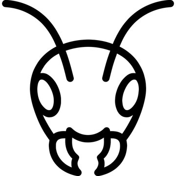 Minimalist ant head vector icon