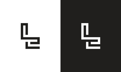 LE logo, monogram unique logo, black and white logo, premium elegant logo, letter LE Vector minimalist