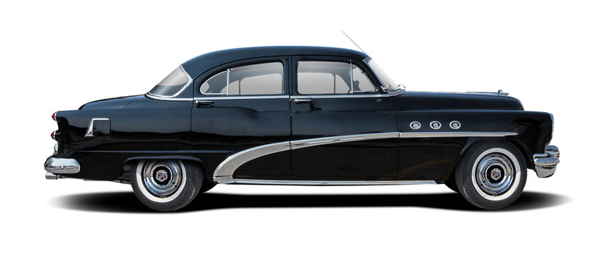 Buick Eight classic American car side view isolated on transparent background. PNG	
