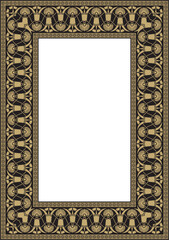 Obraz premium Vector gold and black classic Greek square ornament. Rectangle of Ancient Greece and Roman Empire. Byzantine painting of walls, floors and ceilings. Decoration of European palaces. 