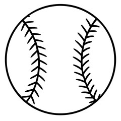 Simple Line Drawing of a Baseball Ball