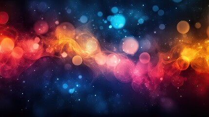 Abstract Colorful Light Streaks on Dark Background