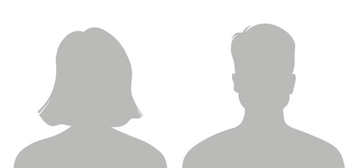 Simple Gray Avatar Icons Representing Male And Female Profiles. eps  Minimalist Design With A Professional Touch