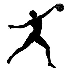 Silhouette of a Male Volleyball Player Making a Serve