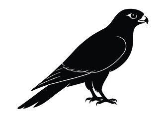 Obraz premium Falcon Silhouette Vector Illustration of Flying Bird for Logos Tattoos and Wildlife Designs