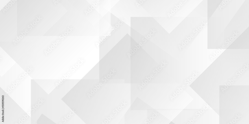 Fototapete vector white and gray overlap triangle geometric technology pattern. minimal rectangle arranged whit