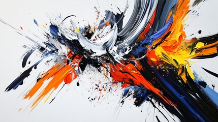 Abstract Expressionist Oil Painting: Dynamic Brushstrokes and Vibrant Hues