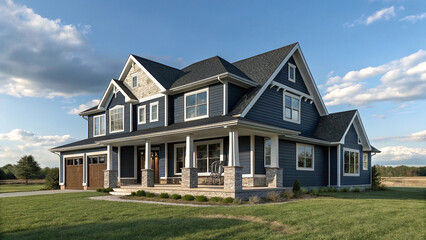 Stunning Blue House Exterior Design