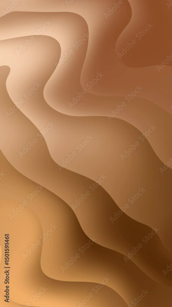 Poster Gradient brown undulating abstract pattern