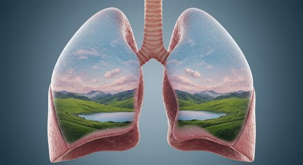 Breathe the Fresh Air: Lungs mirroring nature's beauty.