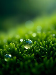 green leaf with water drops photo wallpaper